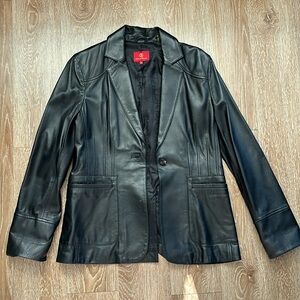 Cole Haan black genuine leather blazer/jacket